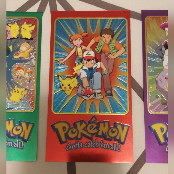 Pokemon Topps Tv Animation Series 2 Jumbo Chrome Card Set 1 - 5 Complete - Picture 3 of 7